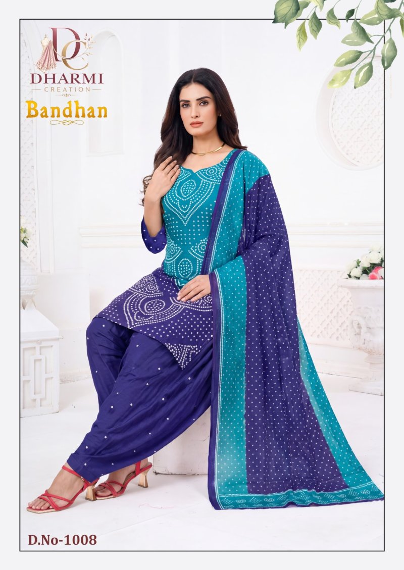 Bandhan Vol 1 By Dharmi Cotton Printed Dress Material 